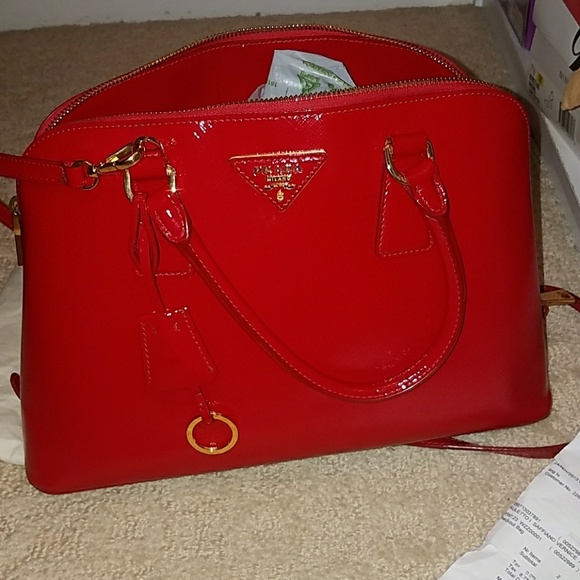 Prada Handbags - Prada Saffiano Satchel & Crossbody red w/ receipt
